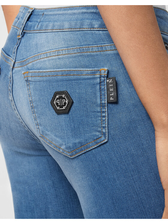 PHILIPP PLEIN PHILIPP PLEIN Jegginsy 5461 Niebieski jasny Jegging Fit