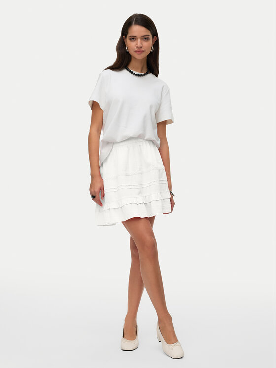 Vero Moda Vero Moda Mini sijonas Pretty 10325239 Balta Regular Fit