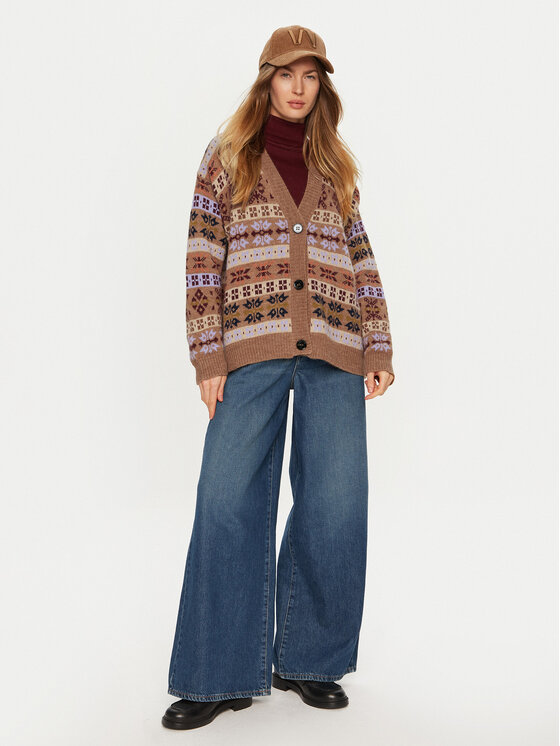 Weekend Max Mara Weekend Max Mara Pletena jopica Eccelso 2425346062 Rjava Relaxed Fit