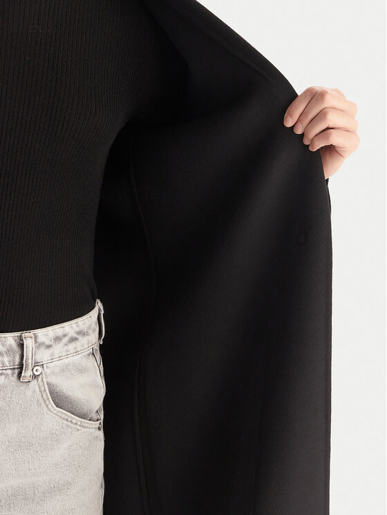 ViCOLO ViCOLO Palton de lână TF0002 Negru Regular Fit