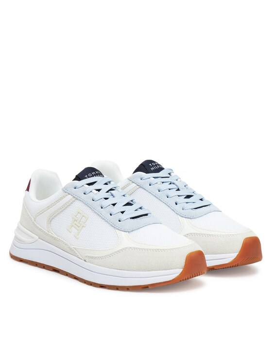 Tommy Hilfiger Tommy Hilfiger Laisvalaikio batai Casual Fashion Runner Mix FW0FW08324 Balta