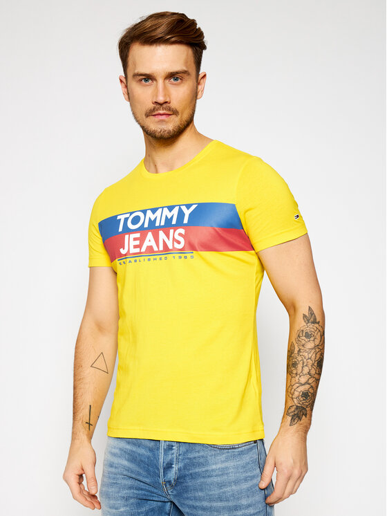 Tommy Jeans Tommy Jeans T-Shirt Tjm Contrast Color DM0DM09483 Žlutá Slim Fit