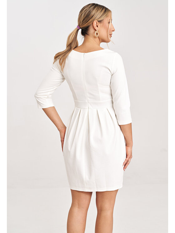 FIGL FIGL Sukienka koktajlowa M1027 Écru Regular Fit