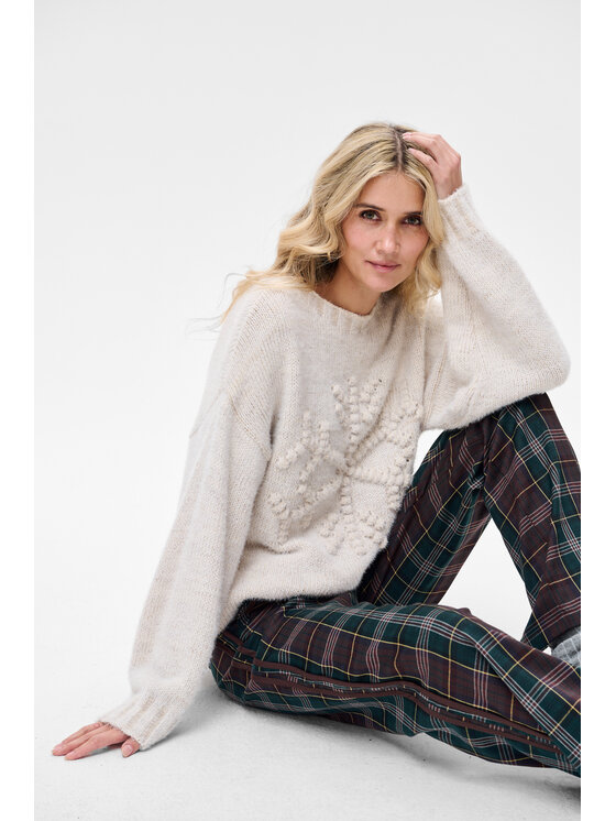 blue shadow blue shadow Sweter Per Écru Regular Fit