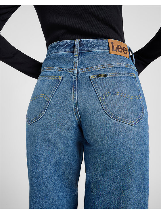 Lee Lee Jeansy RIDER LOOSE Niebieski Loose Fit