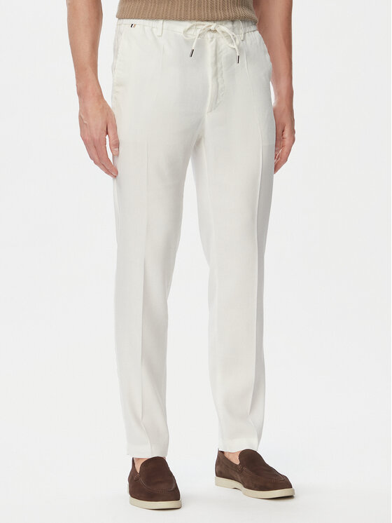 BOSS Pantaloni din material H-Kanel 50557859 Alb Regular Fit
