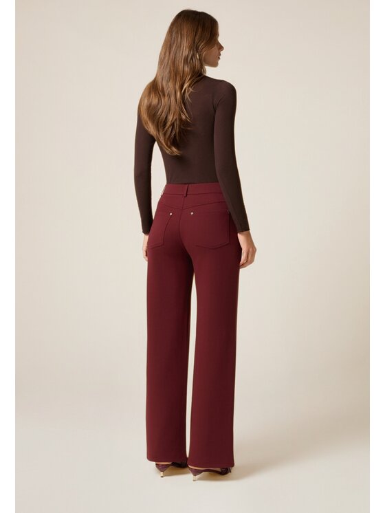 Oltre Oltre Pantaloni di tessuto P829J002386N036 Bordeaux Baggy Fit