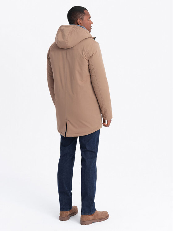 Ombre Ombre Parka 1OM-JALJ-018 Beżowy Regular Fit