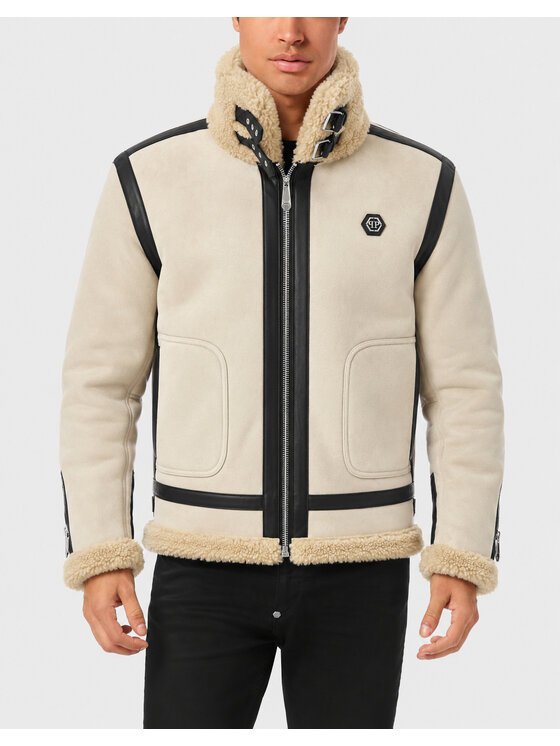 PHILIPP PLEIN PHILIPP PLEIN Vatovaná bunda 31203 Béžová Regular Fit