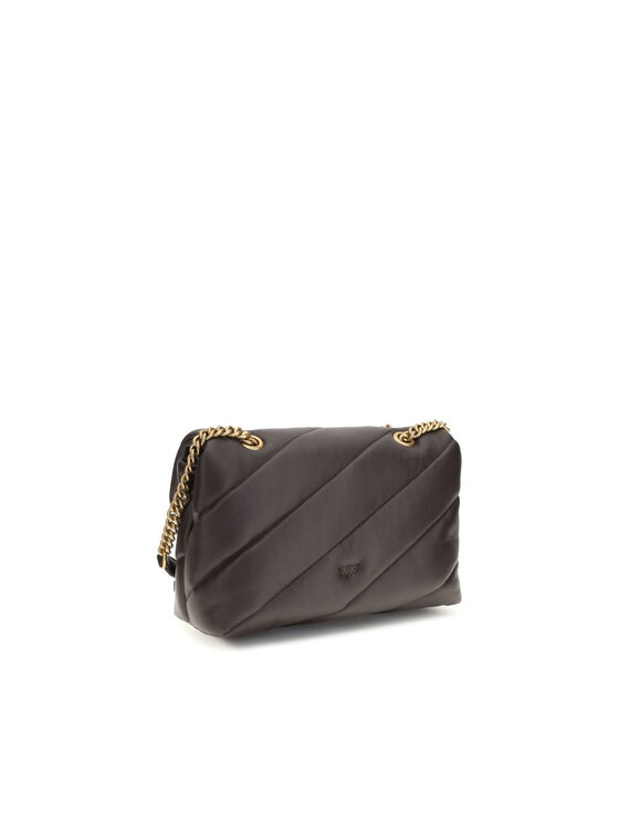 PINKO PINKO Torebka Brown Calf Leather Bos Taurus Shoulder Brązowy