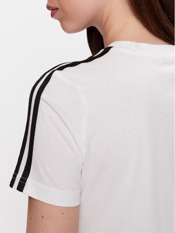 adidas adidas T-särk Essentials Slim 3-Stripes T-Shirt GL0783 Valge Slim Fit
