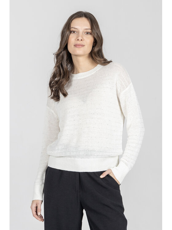 Deni Cler Milano Deni Cler Milano Sweter T-DC-S401-F2-60-11-1 Biały Regular Fit