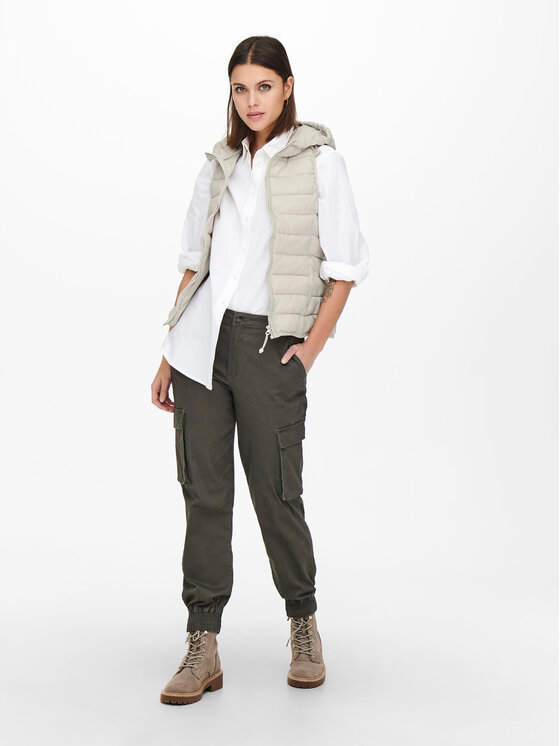 ONLY ONLY Prsluk New Tahoe 15205760 Écru Regular Fit