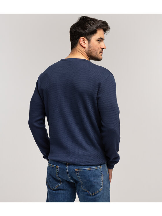 Lee Cooper Lee Cooper Longsleeve MATEO 2650 Niebieski Regular Fit