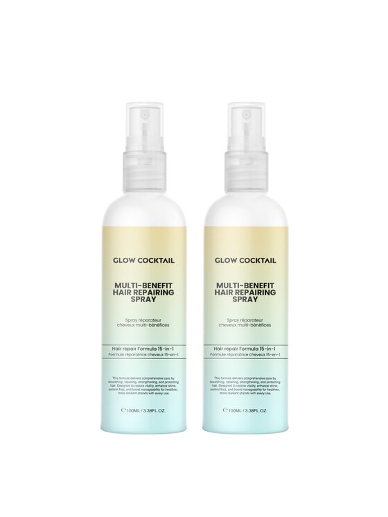 Glow Cocktail Glow Cocktail 2 × Spray do włosów o działaniu naprawczym 100 ml Lakier do włosów