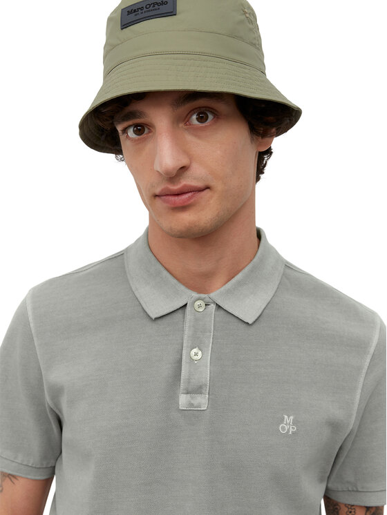 Marc O'Polo Marc O'Polo Тениска с яка и копчета B21226653000 Сив Regular Fit