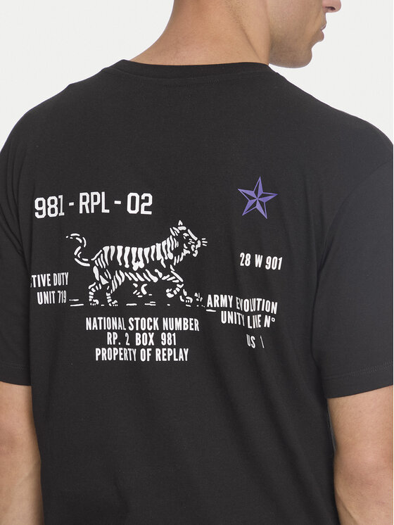 REPLAY Replay T-Shirt M6884 .000.2660 Czarny Relaxed Fit