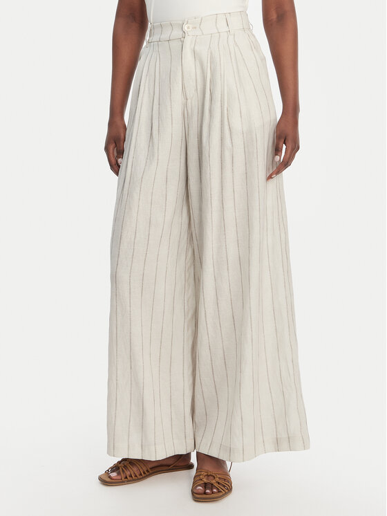 Eleh Eleh Stoffhose SS260272 Écru Relaxed Fit