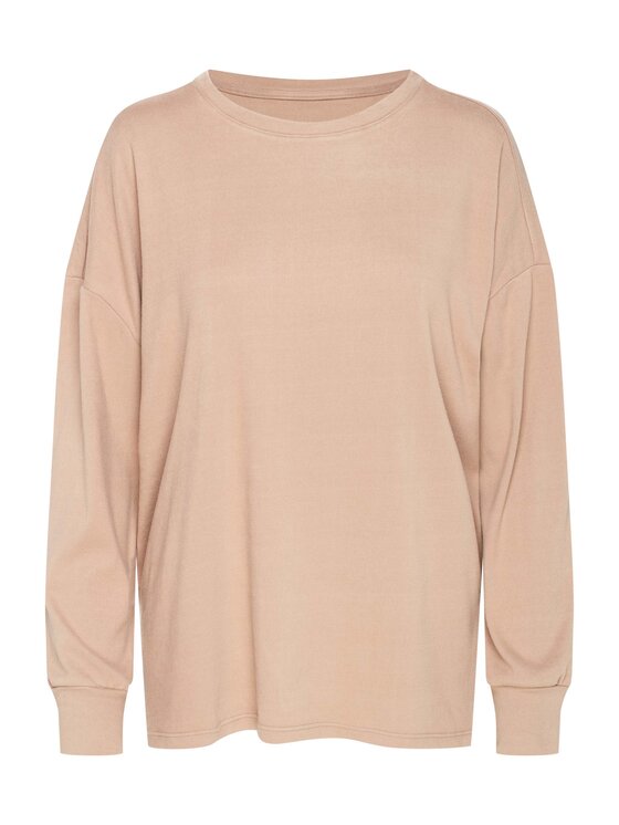 Esotiq Esotiq Bluza 42202 Beżowy Regular Fit