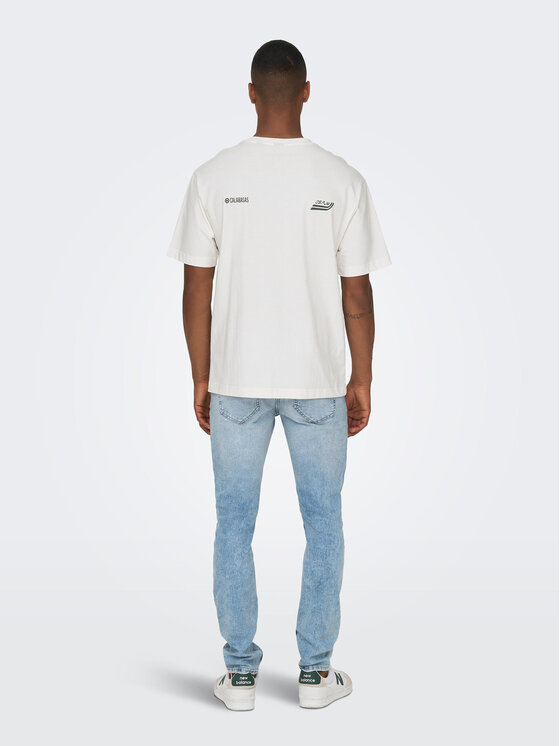 Only & Sons Only & Sons Футболка 22026375 Білий Relaxed Fit