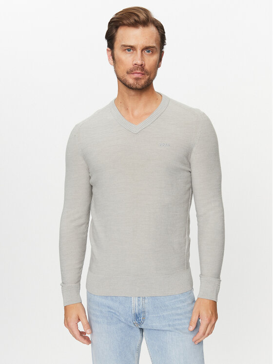Boss Pulover Avac_V 50510750 Gri Regular Fit