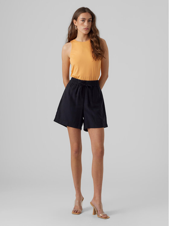 Vero Moda Vero Moda Medžiaginiai šortai Carmen 10278931 Juoda Loose Fit