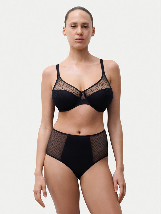 Chantelle Chantelle Klassischer Damenslip mit hoher Taille Norah Chic C16M80 Schwarz