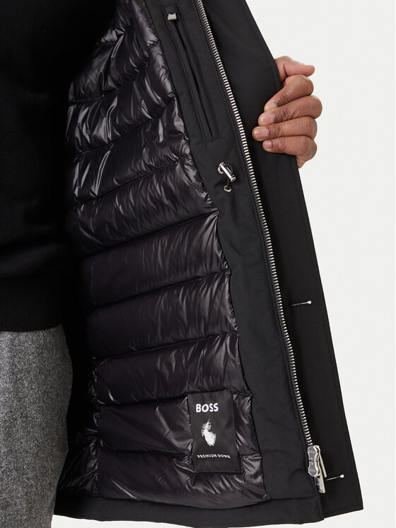 BOSS BOSS Pehelykabát H-Detoni 50540472 Fekete Regular Fit