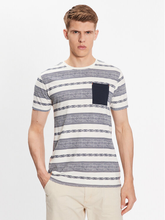 INDICODE INDICODE Marškinėliai Raffa 40-925 Tamsiai mėlyna Regular Fit