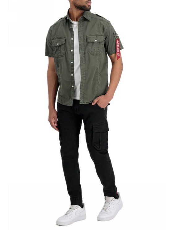 Alpha Industries Alpha Industries Košeľa AI.136427-136-L Sivá Basic Fit