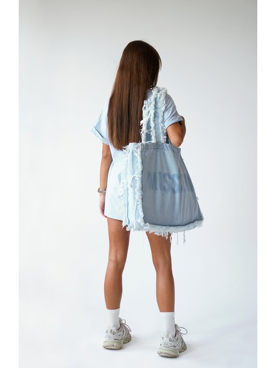 MissDenim MissDenim Tričko Oversize Washed Tee Modrá Oversize