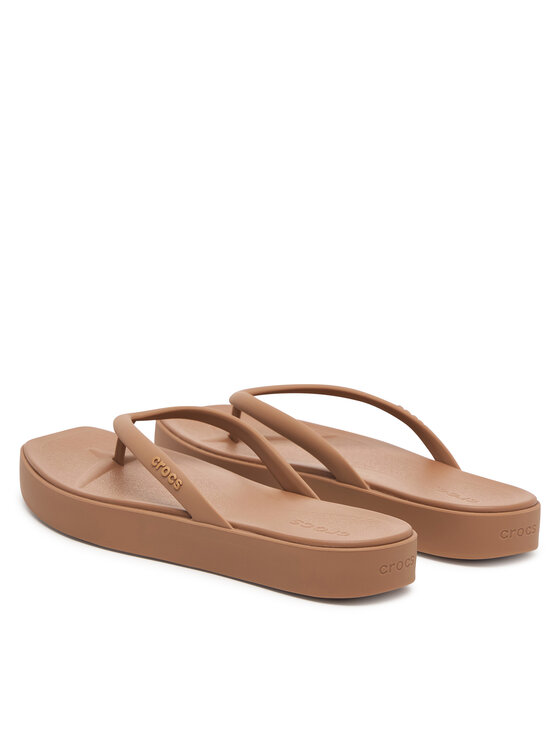 Crocs Crocs Japonki Miami Square Flatform Flip 214161 Kremowy
