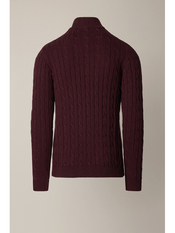 Lancerto Lancerto Sweter Cutter SW073225000036 Bordowy Regular Fit
