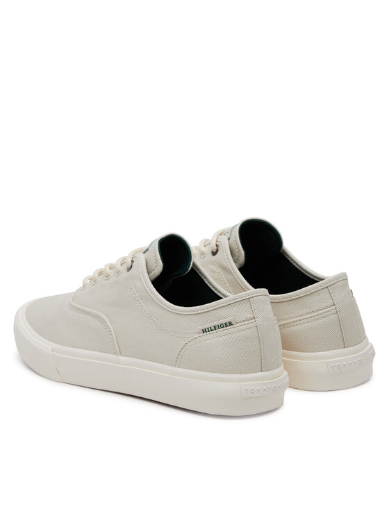 Tommy Hilfiger Tommy Hilfiger Sneakers aus Stoff Th Hi Vulc Low Oxford Twill FM0FM05400 Weiß