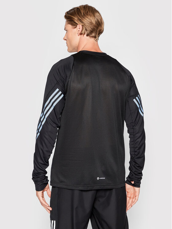 adidas Technisches T Shirt Run Icon Full Reflective 3 Stripes HB7434 Schwarz Slim Fit Modivo