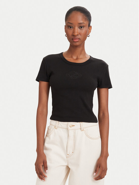 HUGO Tricou Delanor 50570857 Negru Slim Fit