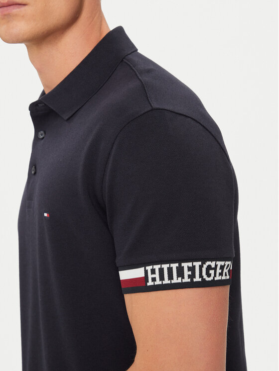 Tommy Hilfiger Tommy Hilfiger Pólóing Monotype Flag MW0MW33585 Sötétkék Slim Fit