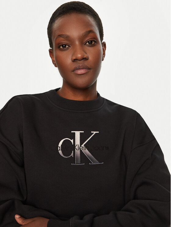 Calvin Klein Jeans Calvin Klein Jeans Pletena obleka J20J224834 Črna Relaxed Fit