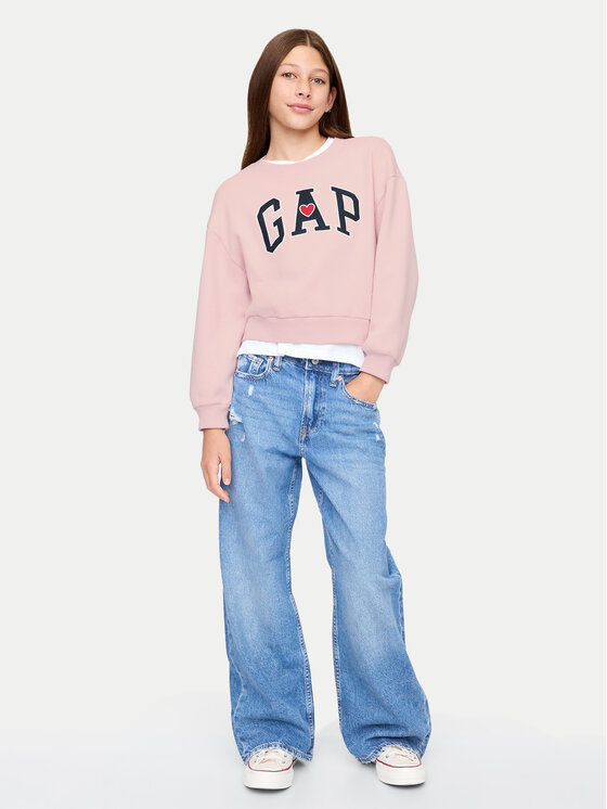 Gap Gap Majica dugih rukava 628718-00 Ružičasta Regular Fit
