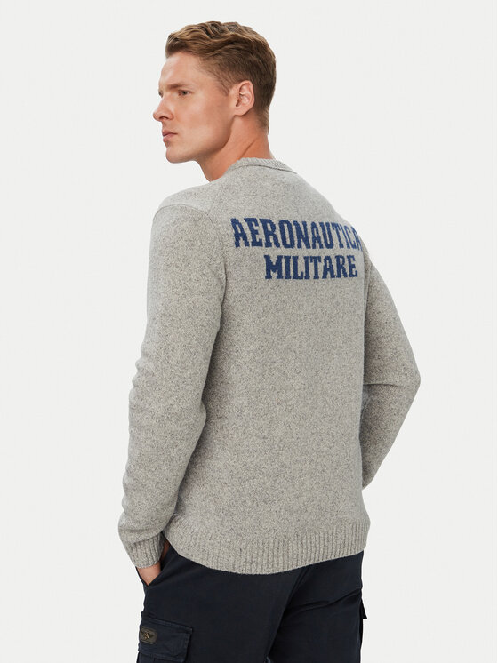 Aeronautica Militare Pulover 262MA1645UL00924 Gri Regular Fit