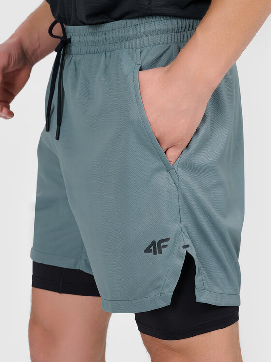 4F 4F Szorty sportowe 4FWAW26TFSHM1738-42S Zielony jasny Active Fit