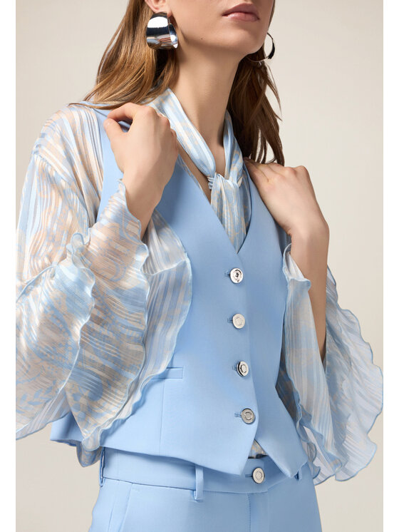 Oltre Oltre Giacca di transizione L024R000029N004 Turchese Slim Fit