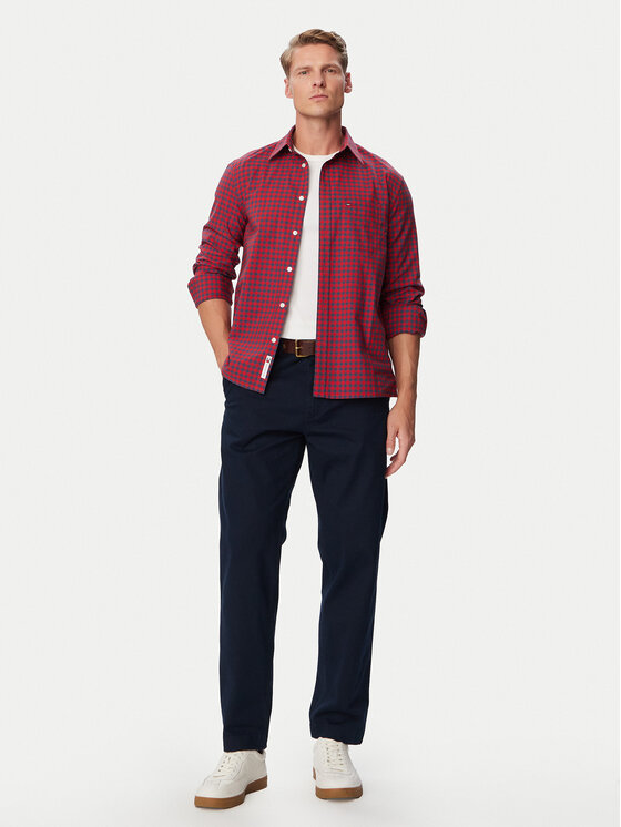Tommy Jeans Tommy Jeans Camicia Check Oxford DM0DM23516 Bordeaux Regular Fit
