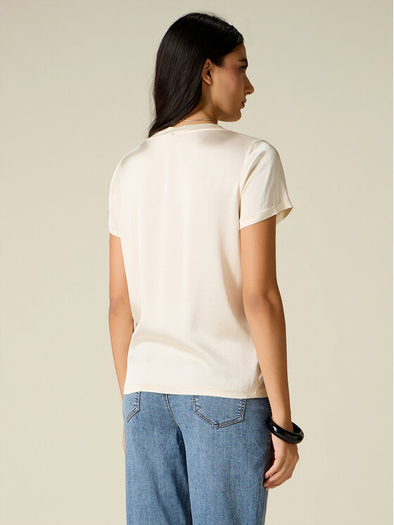 Oltre Oltre Bluzka 2080R003175N021 Biały Regular Fit