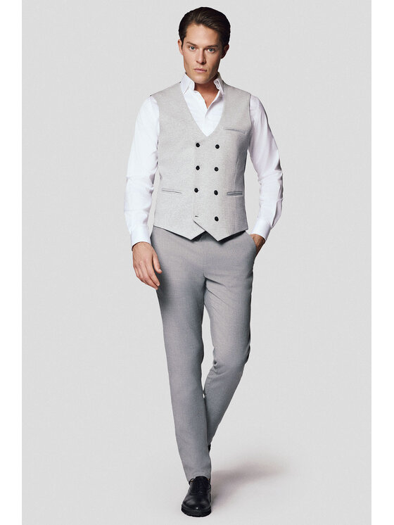 Lancerto Lancerto Kamizelka Capoterra KA131125000004 Szary Slim Fit