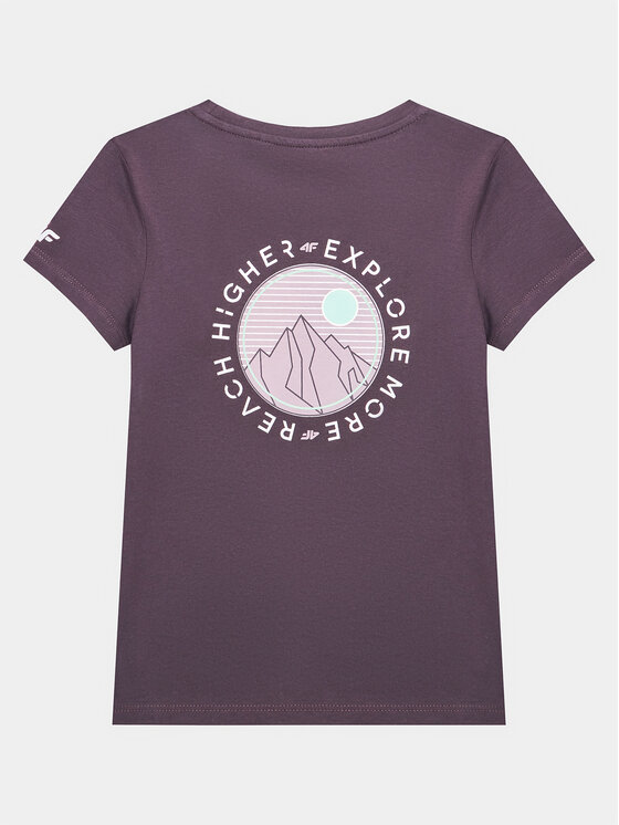 4F 4F T-shirt 4FJSS23TTSHF390 Ljubičasta Regular Fit