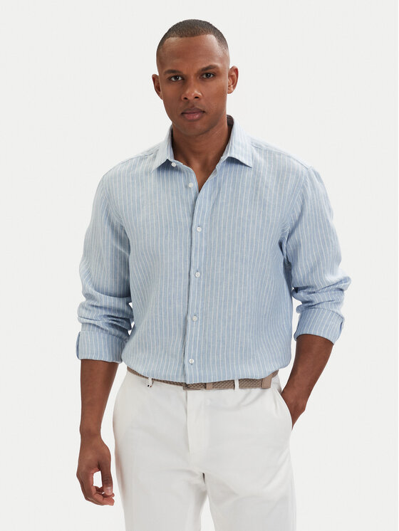 HUGO HUGO Krekls Valerio 50562694 Gaiši zila Modern Fit