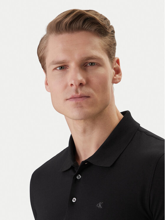 Calvin Klein Calvin Klein Polo LV04LF200G Czarny Slim Fit