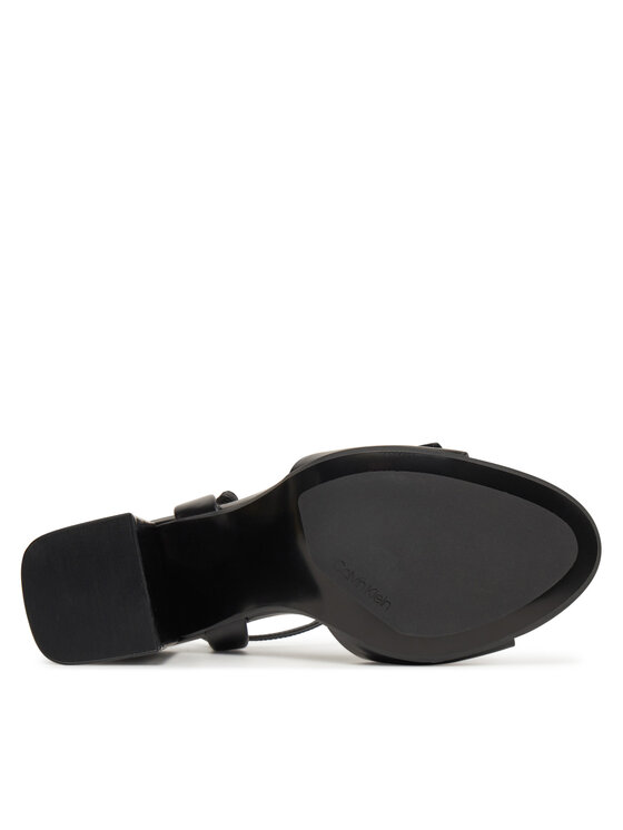 Calvin Klein Calvin Klein Sandały Heel Sandal 85 W/Ck Hw - Lth HW0HW02485 Czarny