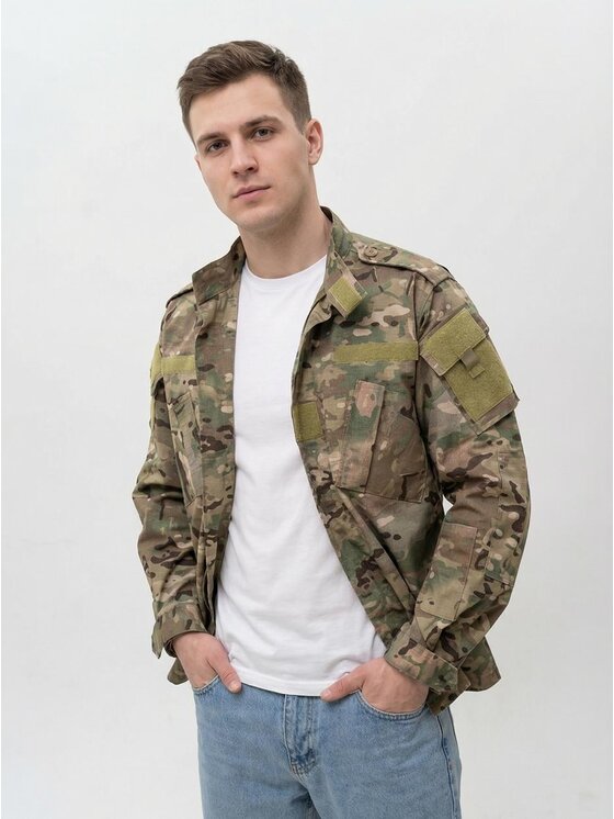 Jigga Wear Męska Bluza, rozmiar XL, Beżowa, Taktyczna Wojskowa Militarna Moro Camo harcerska 130039